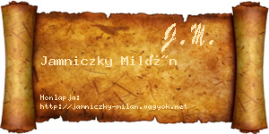 Jamniczky Milán névjegykártya