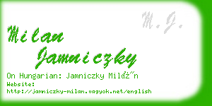 milan jamniczky business card